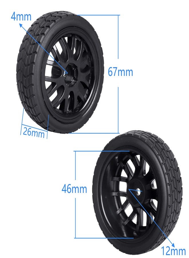 CrazyHobby Pre-Glued OD 2.56" 12mm Hex Wheels Rims & Rubber Tires 26mm for 1/10 Scale On Road Racing Car Drift RC Touring Car, Set of 4 (Color D) - Image 4