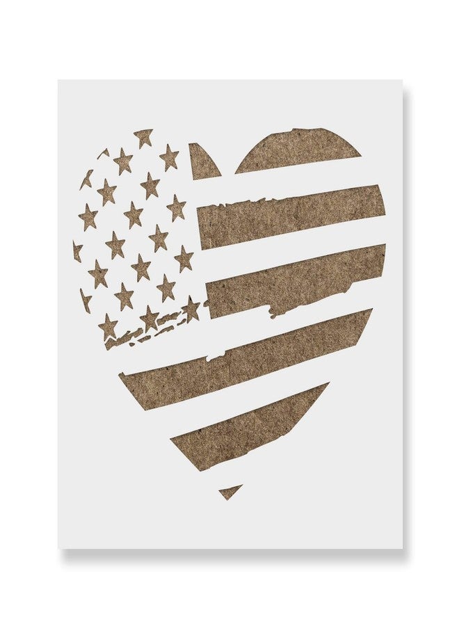 Stencil Revolution American Flag Heart Stencil Template for Walls and Crafts - Reusable Stencils for Painting in Small & Large Sizes - Image 1