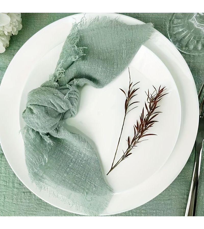 Set Of 12 Apricot Gauze Cloth Napkins Reusable Retro Handmade 12.76 X 12.76 Inch Burrs Napkins For Wedding Christmas Party Table Decor Wholesale - Image 1