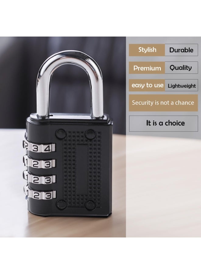 سبيس شوب قفل تعريفي أسود بـ 4 أرقام قابل لإعادة الضبط - Image 2