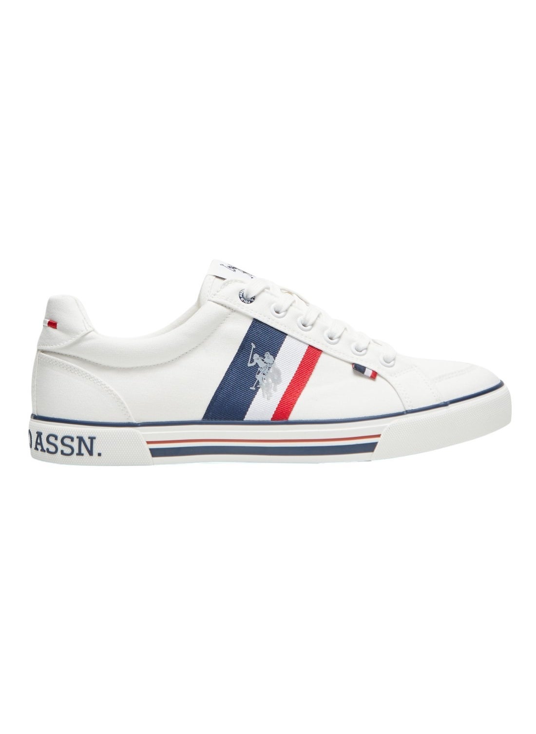 U.S. Polo Assn. Men's White Low-Top Sneakers - Lightweight with White Sole, for Comfortable Casual Look 