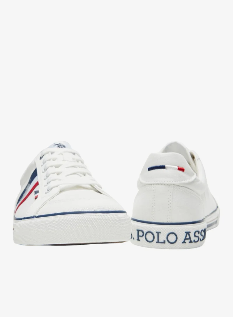 U.S. Polo Assn. White Men's White Low-Top Sneakers - Lightweight Shoes with White Sole, for Comfortable Casual Look for Men | Best Price UAE