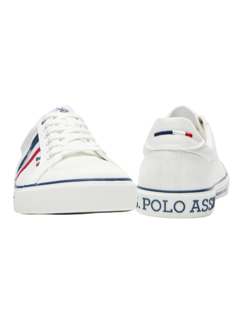 U.S. Polo Assn. White Men's White Low-Top Sneakers - Lightweight Shoes with White Sole, for Comfortable Casual Look for Men | Best Price UAE