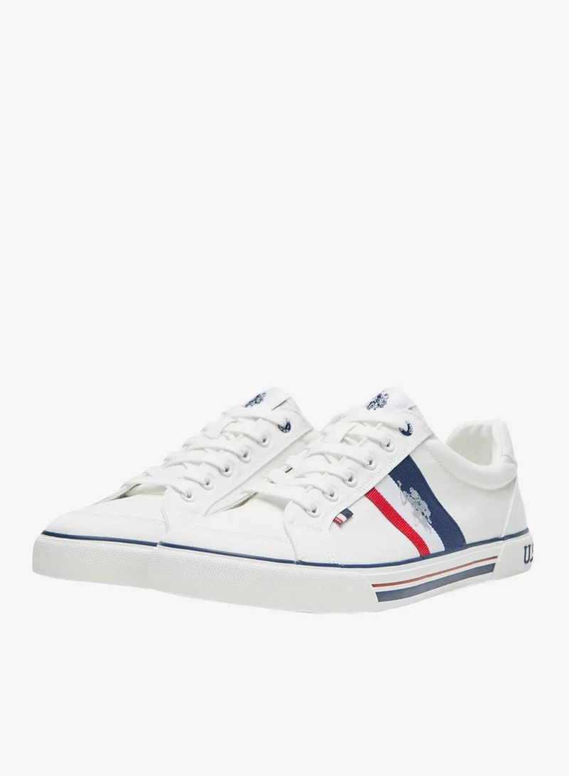 U.S. Polo Assn. White Men's White Low-Top Sneakers - Lightweight Shoes with White Sole, for Comfortable Casual Look for Men | Best Price UAE