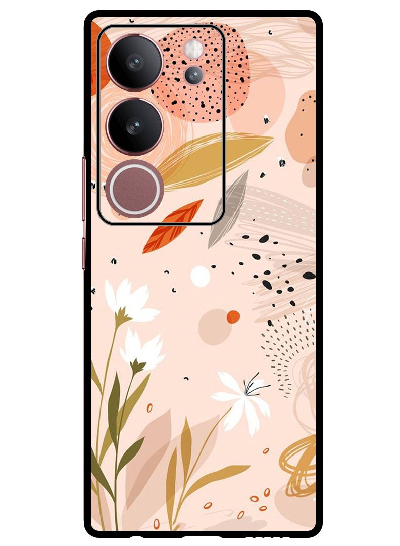 Theodor Protective Case Anti Scratch Shock Proof Bumper Cover For Vivo S17 - S17 Pro Floral Art - Image 1