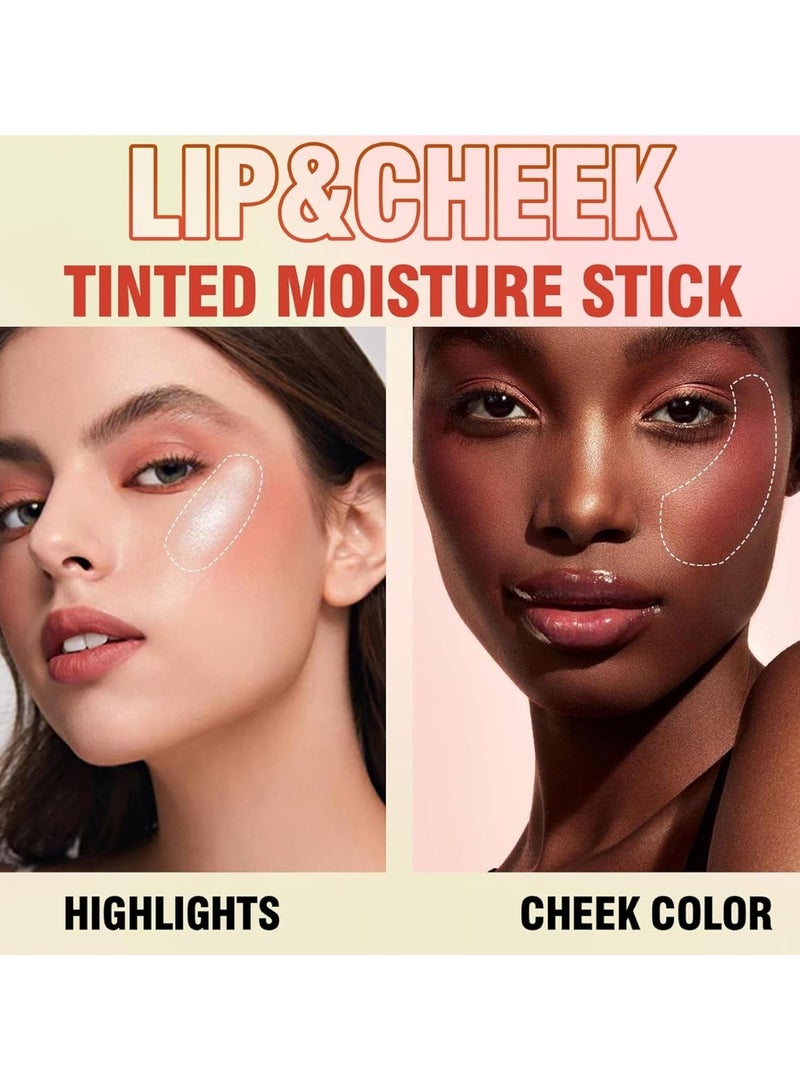 Huitich Moisturizing Pink Blush Stick Natural Creamy Cheek Tint - Image 4