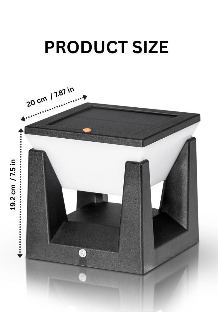 مودي مصباح عمود يعمل بالطاقة الشمسية خارجي مقاوم للماء - 3 أوضاع ألوان (دافئ/محايد/أبيض بارد)، من الغسق إلى الفجر، مستشعر حركة، مصباح LED لاسلكي يعمل بالطاقة الشمسية للحديقة، السياج، المرآب، الشرفة، الفناء، في الهواء الطلق (كبير - قطعة واحدة) - Image 3