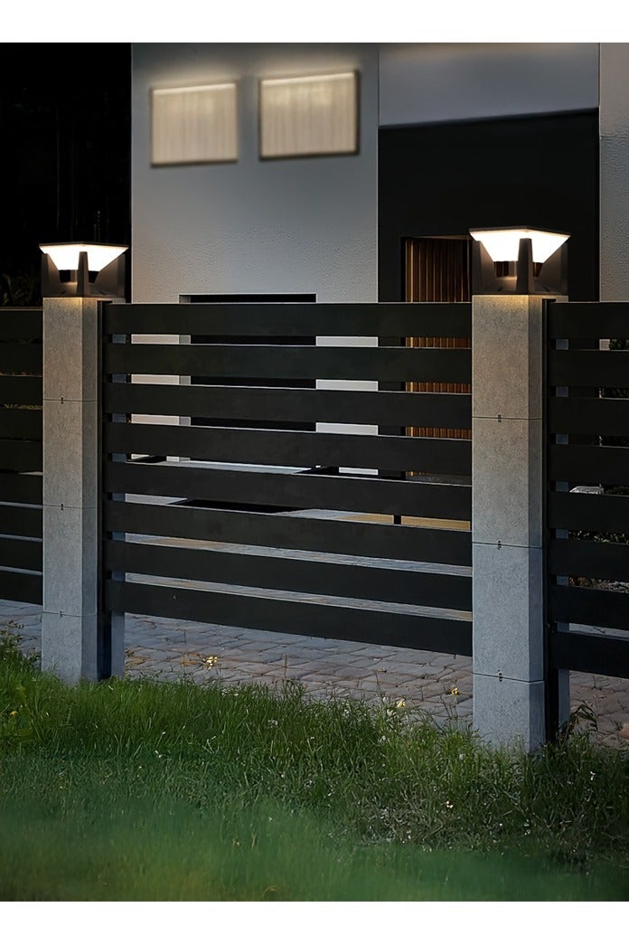 مودي مصباح عمود يعمل بالطاقة الشمسية خارجي مقاوم للماء - 3 أوضاع ألوان (دافئ/محايد/أبيض بارد)، من الغسق إلى الفجر، مستشعر حركة، مصباح LED لاسلكي يعمل بالطاقة الشمسية للحديقة، السياج، المرآب، الشرفة، الفناء، في الهواء الطلق (كبير - قطعة واحدة) - Image 2