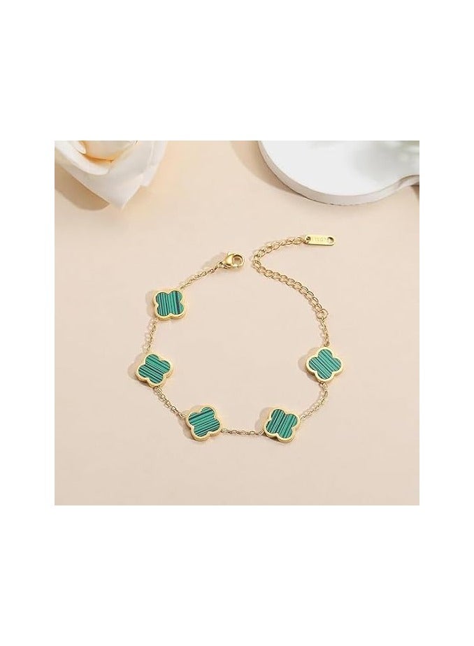 Fayrouz Jewellery Fayrouz Jewelry 18K Gold Plated Stainless Clover Flower Design Lucky Bracelet for Women, Fashion Four Leaf Flower Bracelets - Image 4