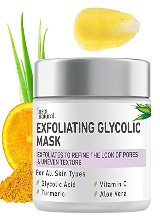 Instanatural - Exfoliating Glycolic Face Mask & Facial Scrub Blackhead Treatment For Brightening And Exfoliation With Turmeric & Vitamin C Natural Aha Enzyme Exfoliant For Scars & Glowing Skin - Image 1