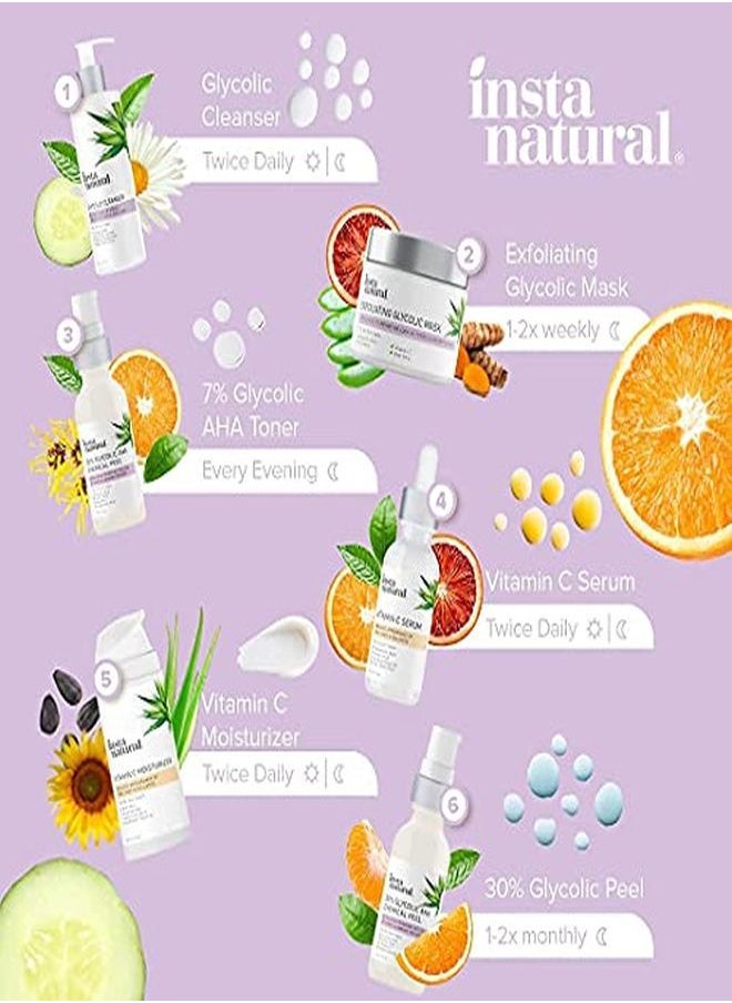 Instanatural - Exfoliating Glycolic Face Mask & Facial Scrub Blackhead Treatment For Brightening And Exfoliation With Turmeric & Vitamin C Natural Aha Enzyme Exfoliant For Scars & Glowing Skin - Image 1
