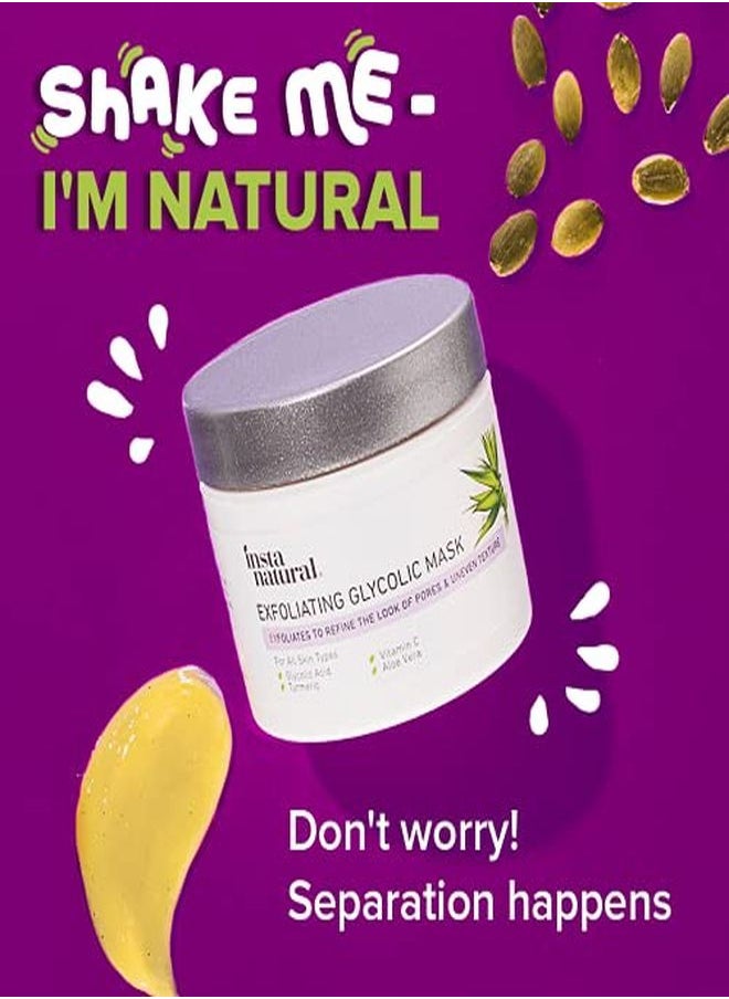 Instanatural - Exfoliating Glycolic Face Mask & Facial Scrub Blackhead Treatment For Brightening And Exfoliation With Turmeric & Vitamin C Natural Aha Enzyme Exfoliant For Scars & Glowing Skin - Image 1