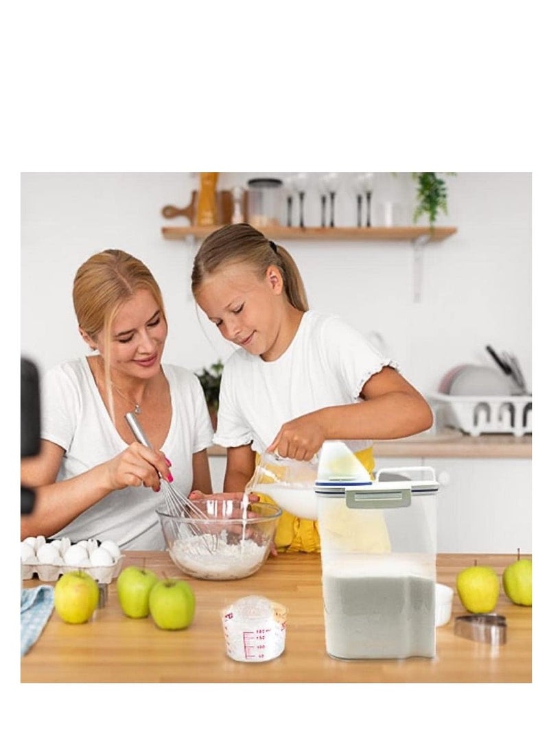 HEXAR 4 Pieces Kitchen Storage Box Set, Portable Dispenser Grain, Cereal, Rice Container with Measuring Cup - Image 3