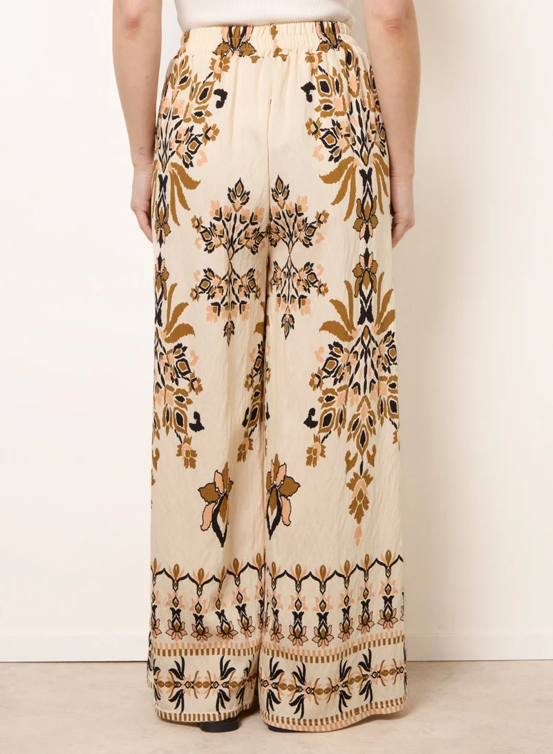 بلو فانيلا Drawstring Waist Wide Leg Pants