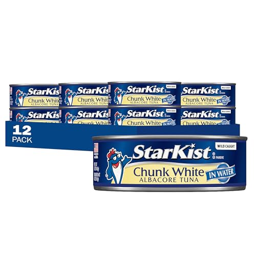 StarKist Chunk White Albacore Tuna in Water Pack of 12 5 Ounce Cans  Wild Caught High Protein Tuna Fish Canned in Water Premium Quality Seafood  Keto Friendly  GlutenFree  Dolphin Safe - Image 1
