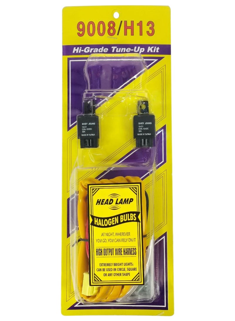 Generic - 9008/H13 Hi-Grade Headlamp Wiring Harness Kit with Relays – High-Output Tune-Up Set, Multiple pins , High Quality Taiwan headlamp conversion kits - Image 1