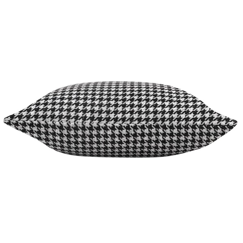 Yeiotsy 2pcs Houndstooth Throw Pillow Covers Geometric Cushion Case for Couch Sofa Bed and Chair Made of Cotton and Linen (18 X 18 Inches  Black) - Image 2