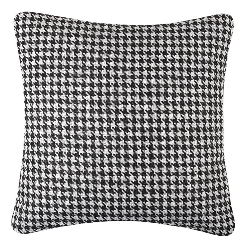 Yeiotsy 2pcs Houndstooth Throw Pillow Covers Geometric Cushion Case for Couch Sofa Bed and Chair Made of Cotton and Linen (18 X 18 Inches  Black) - Image 5