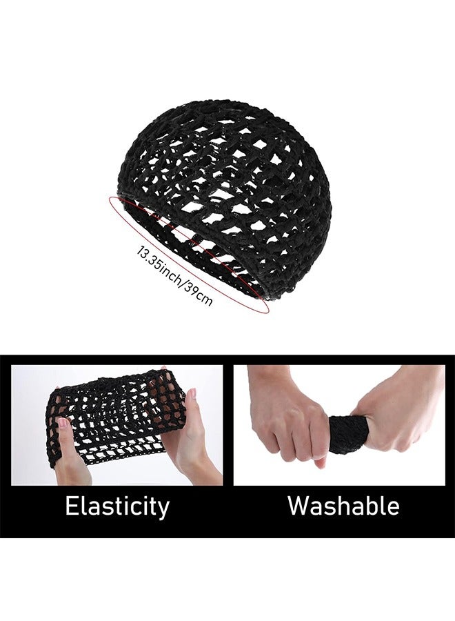 سويت لايف الشعر الصافي حزمة 2 قطعة مرنة النوم صافي الشعر محبوك مجموعة النوم تنفس الكروشيه غطاء الرأس شبكة مرنة ضمادة مكافحة تجعيد غطاء حمام الصحافة امتصاص تجعيد الشعر مستقيم ( أسود / أسود ) - Image 2