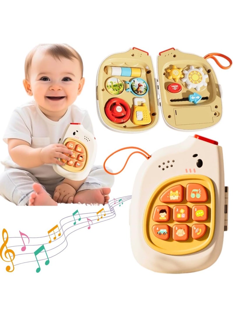 2-in-1 Musical Baby Phone & Sensory Busy Board for Toddlers | Montessori Baby Travel Toy for Early Learning Educational Motor Skills & Auditory Development | Birthday Gift for Boys & Girls Ages 1-3 - Image 1