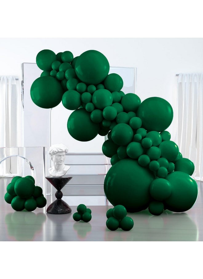 PartyWoo Hunter Green Balloons, 127 Pcs Dark Green Balloons Different Sizes Pack Of 36 Inch 18 Inch 12 Inch 10 Inch 5 Inch Deep Green Balloons For Balloon Garland Arch As Party Decorations, Green-Y56  - Image 1