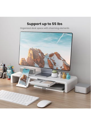 Monitor Stand Foldable Computer Monitor Stand with Storage Drawer and Tablet Phone Stand,Height Adjustable Computer Stand for Computer,Desktop,Laptop（White） - pzsku/ZF96F69F0C34DDACBEF94Z/45/1742547731/9b5a53f0-82d7-43b8-9460-f9fd18023cc8