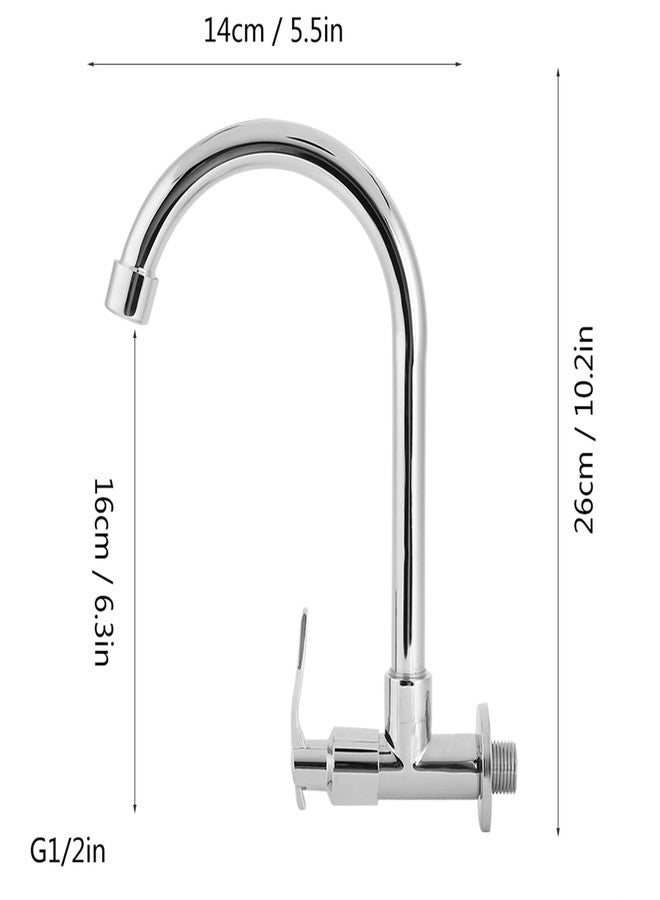 ايجويوس صنبور المطبخ، صنبور حوض مثبت على الحائط، يدور 360 درجة، صنبور مياه باردة واحد، مناسب للمنزل والحمام وغسيل الملابس والمرافق التجارية والفنادق والمطاعم - Image 5