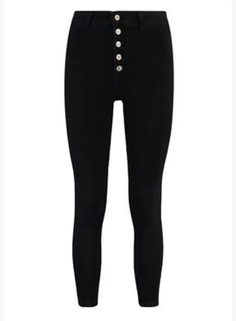 trendyol Black High Waist Jegging Jeans With Buttons TWOAW21JE0446