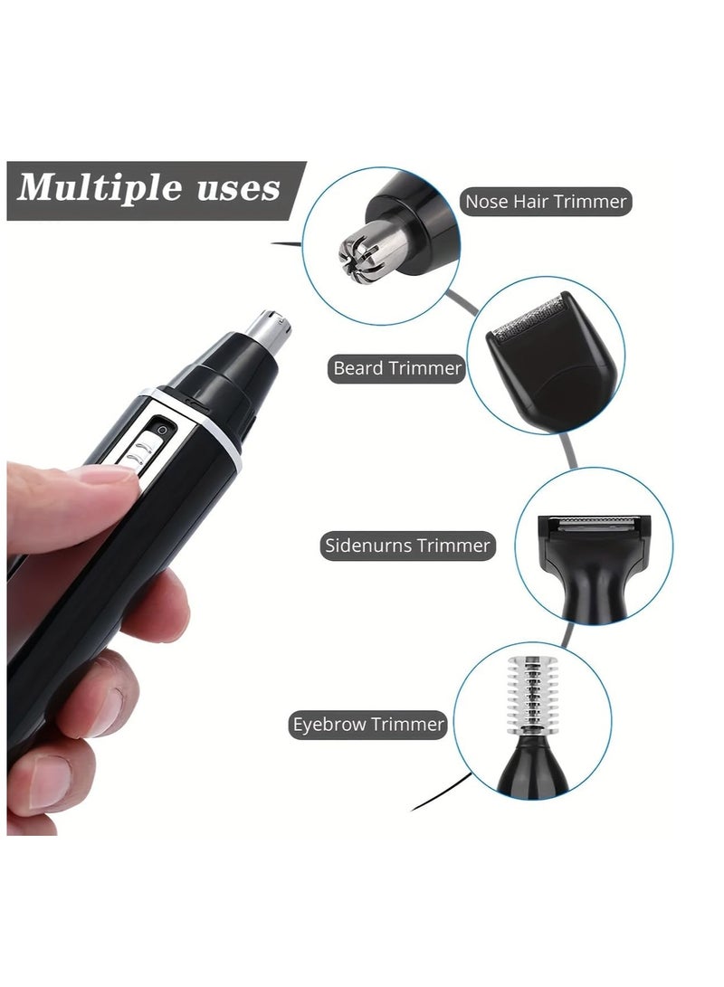 4 in 1 Men's Beard, Ear and Nose Hair Trimmer Set - Painless Electric Nose Hair Trimmer and Rechargeable Waterproof Cordless Trimmer for Eyebrows, Sideburns and Mustaches - Holiday Gift Set for Him - Image 4
