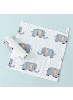 6-Layer Cotton Printed Baby WashclothsBella Elephant Bella Elephant