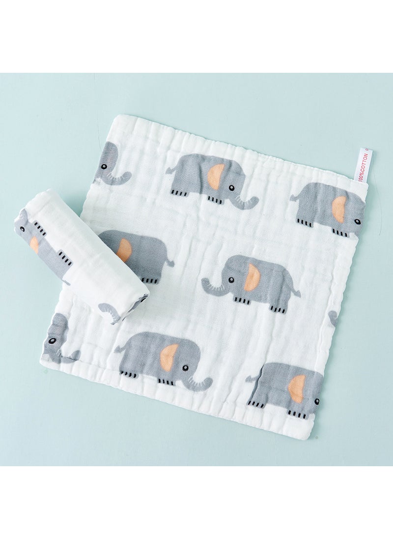 Generic - 6-Layer Cotton Printed Baby WashclothsBella Elephant Bella Elephant - Image 1