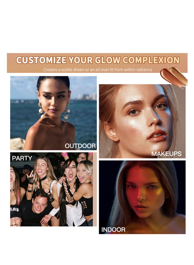 SYOSI Bronze Body Liquid Illuminator Liquid Body Shimmer Body Glitter Oil Silky Body Lotion Glitter Moisturizing Body Highlighter Shimmer Shimmer Lotion 1.35 Fl.OZ Glistening Bronze - Image 5