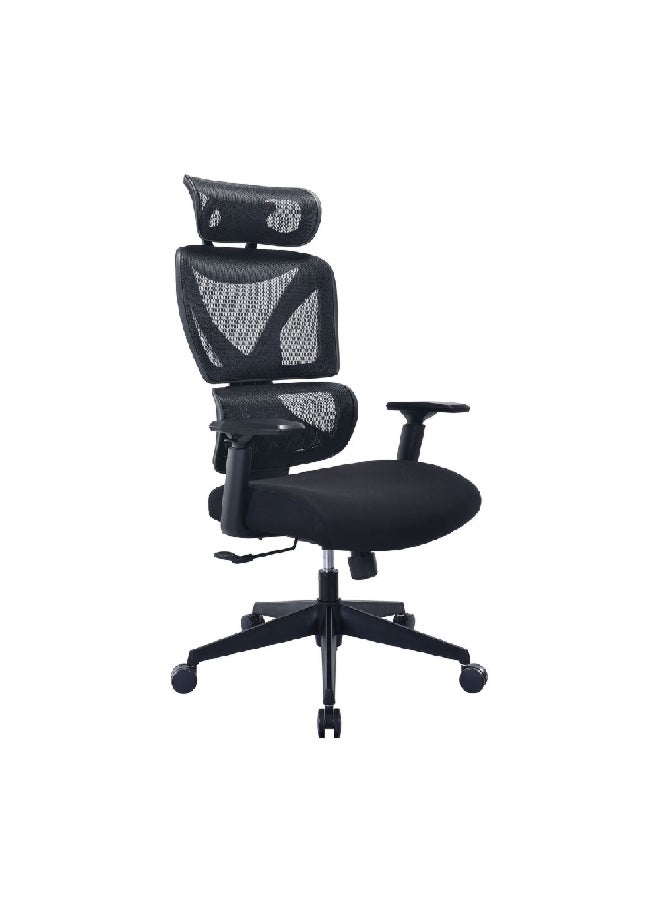 Micasa High Back Ergonomic Mesh Office Chair with Wheels Black 76 x 45 x 66 cm MC-1094E-BFOAM SEAT - Image 3