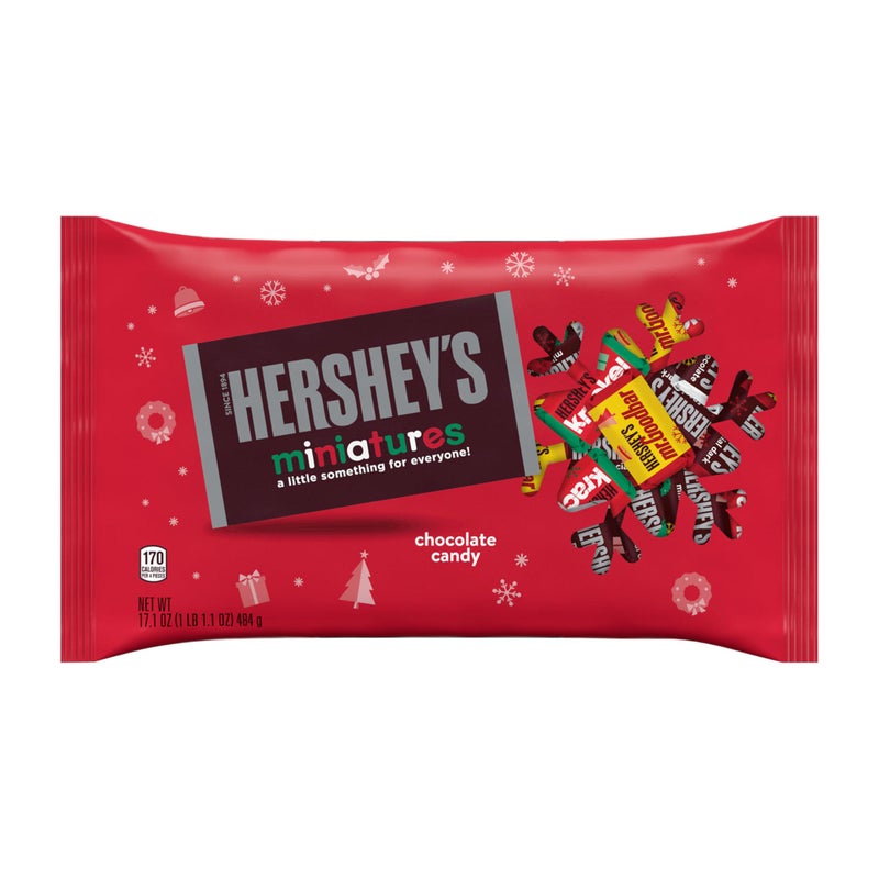 HERSHEY'S Miniatures Assorted Chocolate, Christmas Candy Bag, 17.1 oz - Image 2