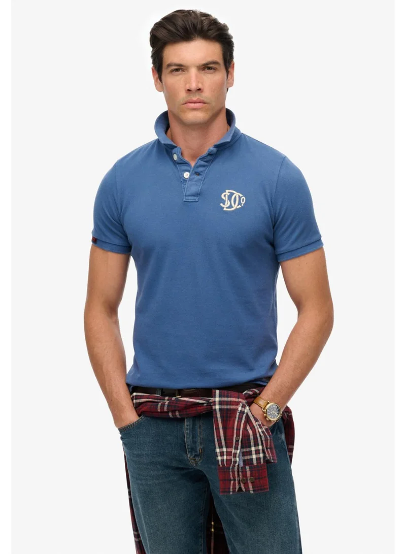 Vintage Athletic Embroidered Polo Shirt