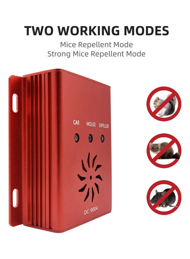 NIBEMINENT Ultrasonic Car Mice Repeller Red  - Image 4