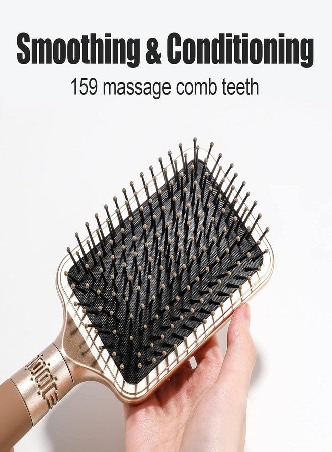 RNAZLIS Hair Brush Comb Styling Kit Women Men Kids Detangling Tools Wet and Dry Use Works on Curly and Straight Types Blow Drying Daily (Set of 3, Gold) - Image 3