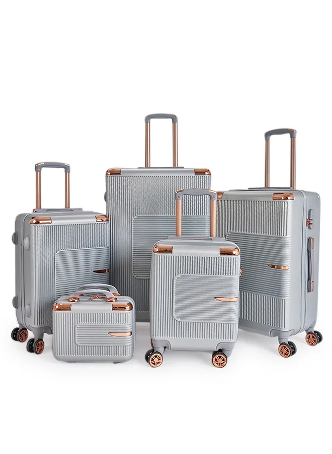 LIMRA Luggage set 5 pieces travel Bags with a distinctive design from limra silver
