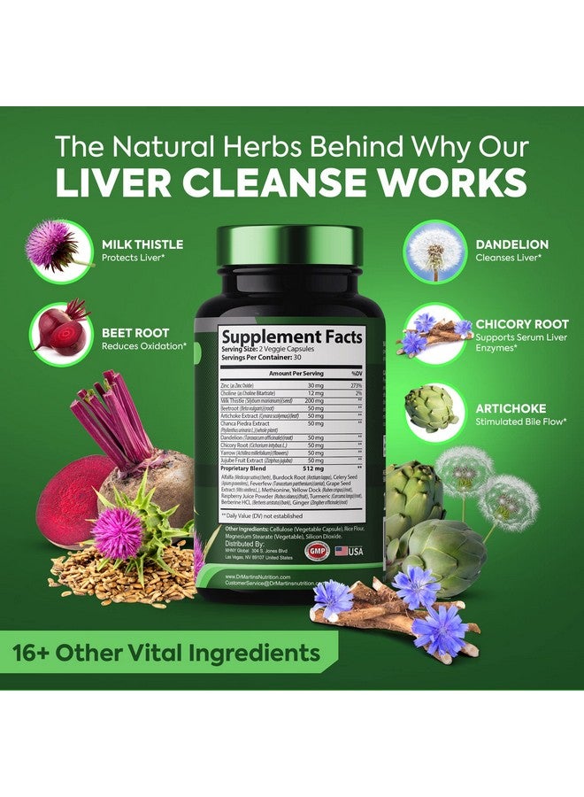 DR. MARTIN'S NUTRITION Liver Cleanse Detox & Repair Formula Supplement; For Enhanced Liver & Gut Health; Boosts Energy; Antioxidant With 21 Ingredients Milk Thistle Silymarin Artichoke Dandelion Beet Chicory & More - Image 4