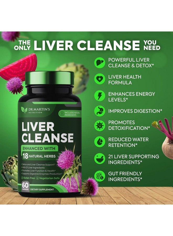 DR. MARTIN'S NUTRITION Liver Cleanse Detox & Repair Formula Supplement; For Enhanced Liver & Gut Health; Boosts Energy; Antioxidant With 21 Ingredients Milk Thistle Silymarin Artichoke Dandelion Beet Chicory & More - Image 3