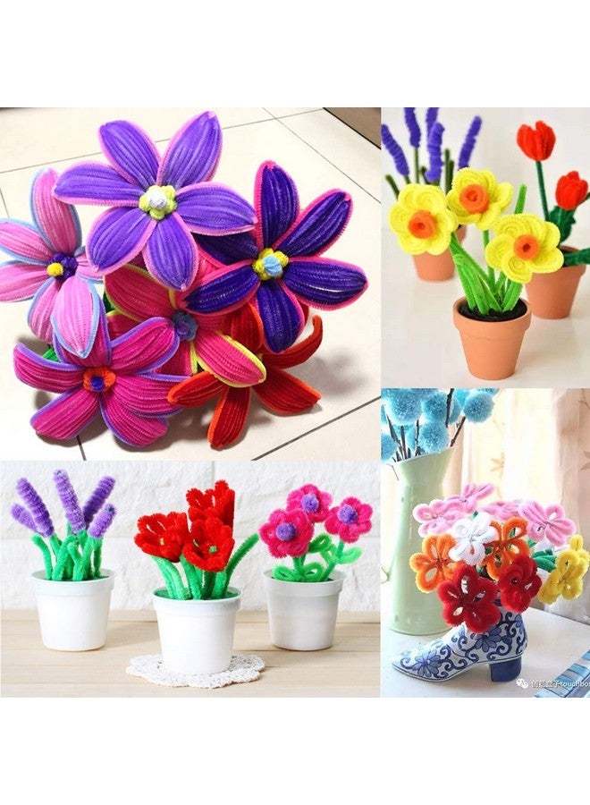 Anvin منظفات الأنابيب 100 قطعة 10 ألوان قضبان شينيلا لمشاريع الحرف اليدوية الزخرفية الإبداعية (6 مم × 12 بوصة ألوان زاهية متنوعة) - Image 5