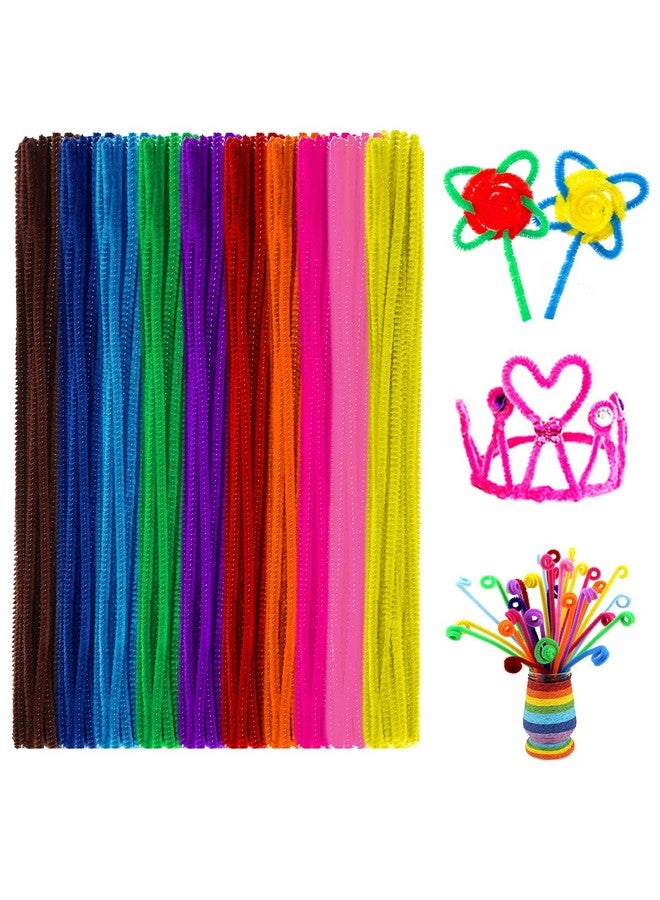 Anvin منظفات الأنابيب 100 قطعة 10 ألوان قضبان شينيلا لمشاريع الحرف اليدوية الزخرفية الإبداعية (6 مم × 12 بوصة ألوان زاهية متنوعة) - Image 2