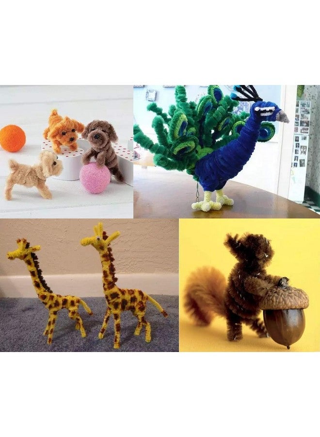 Anvin منظفات الأنابيب 100 قطعة 10 ألوان قضبان شينيلا لمشاريع الحرف اليدوية الزخرفية الإبداعية (6 مم × 12 بوصة ألوان زاهية متنوعة) - Image 4