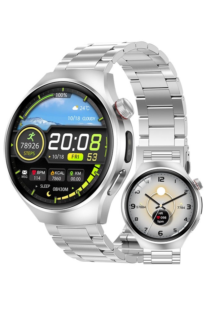 رولستيمي ساعة ذكية بلوتوث للرجال ، الرد / إجراء المكالمات ، 1.53 بوصة إيبس عالية الوضوح ملء الشاشة شاشة تعمل باللمس ، دي الطلب للاختيار من بينها ، مع مراقبة النوم ، وضع الرياضة ، ساعة ذكية يمكن ارتداؤها - Image 1