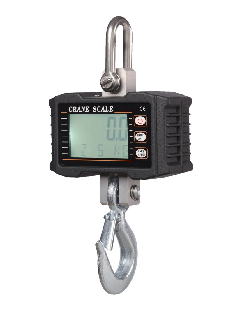 مقياس معلق رقمي 1000 كجم/ 2204 رطل، مقياس رافعة عالي التحمل محمول بإضاءة خلفية LCD، موازين خطافية صناعية، تغيير الوحدة/ الاحتفاظ بالبيانات/ الفارغة/ صفر لموقع البناء، سوق السفر، الصيد، العمل في الهواء الطلق - Image 1