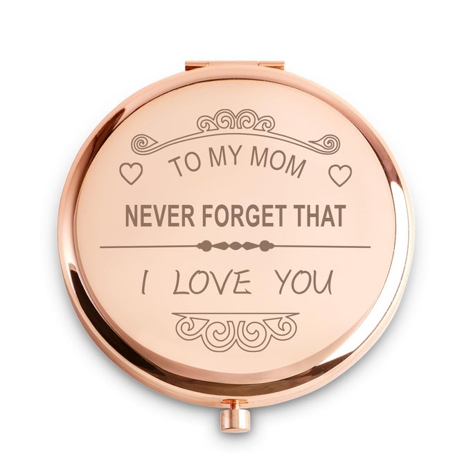 PERSONALIZED GIFTS FOR MOM UNIQUE MOM GIFTS FROM DAUGHTER SON SENTIMENTAL MOTHERS DAY BIRTHDAY GIFTS FOR MOTHER ENGRAVED COMPACT MIRROR ROSE