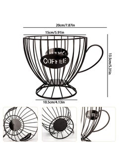 Metal Coffee Pod Organizer Holder, Capsule Storage Basket, Espresso Cup Shape, Durable Iron Art for Kitchen Countertop Decor, Home Office, - pzsku/ZF9702A888901BF3755AAZ/45/_/1730789915/0b70e041-0e4d-4d2e-a77c-83159518c3a5