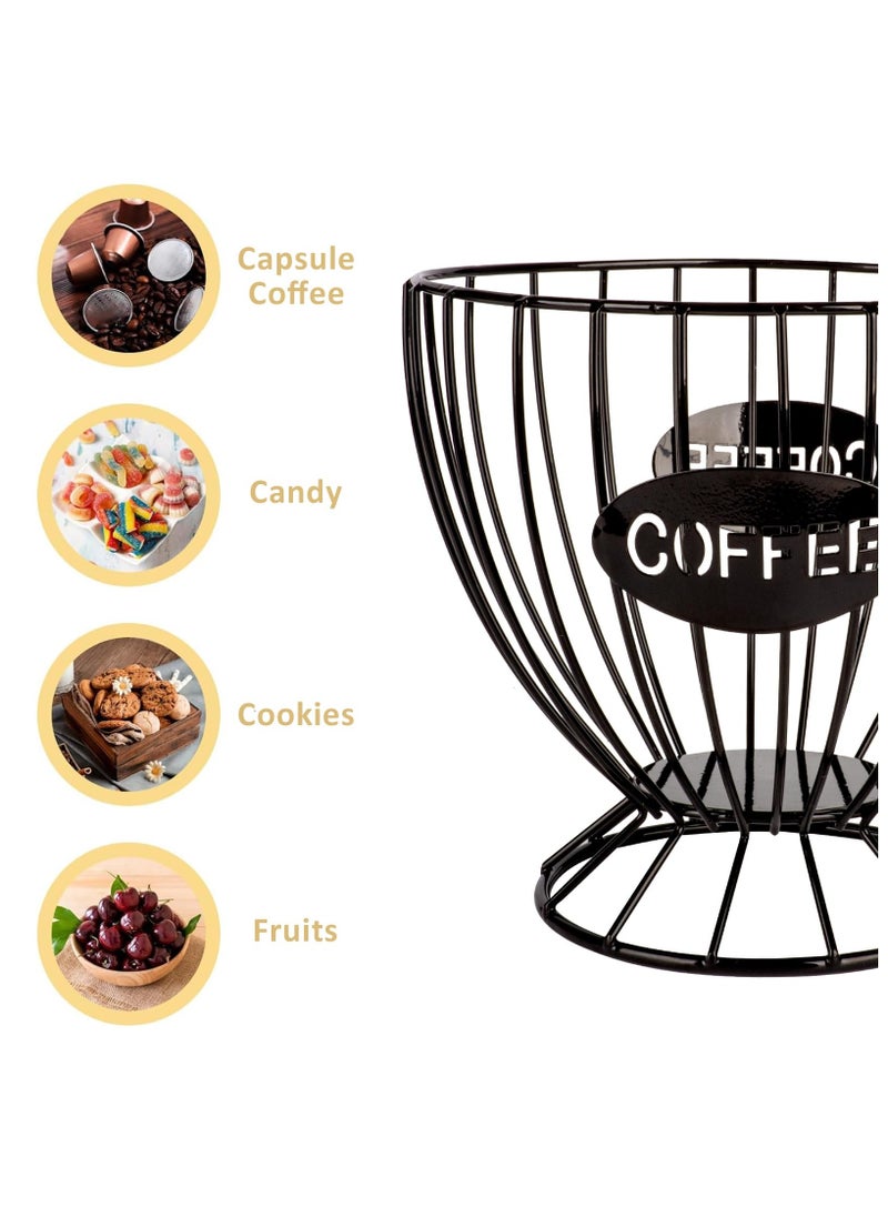 LKTOCAFT Metal Coffee Pod Organizer Holder, Capsule Storage Basket, Espresso Cup Shape, Durable Iron Art for Kitchen Countertop Decor, Home Office,  - Image 3