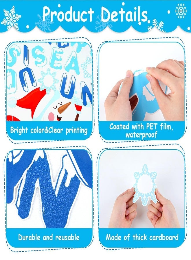 Justforjoyful زينة لوحة إعلانات شتوية، قصاصات ندفة الثلج ورجل الثلج، أعمال يدوية للصور، نحن فريدون كندفات الثلج، ديكورات صفية لعيد الميلاد، موسم الشتاء، عطلة عيد الميلاد، المنزل، المدرسة، الحائط، الباب، لوازم الحفلات - Image 4