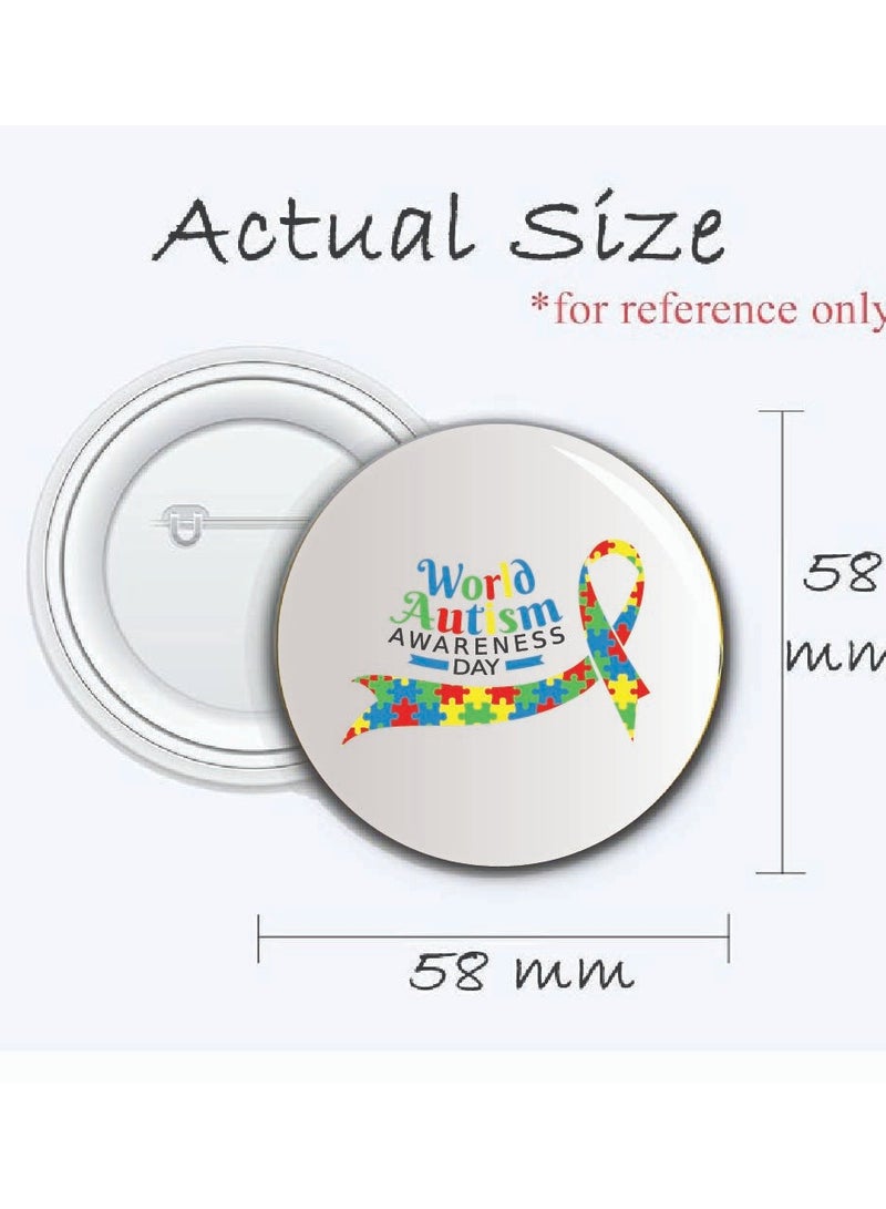 PRINTSHOP4ME Autism Awareness Button Badge - Lapel Pin for Backpacks and Jackets - Perfect for Events - Autism Awareness Pin Badge for Kids and Adults - Pin Badges for Autism Acceptance - Image 3